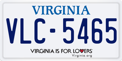 VA license plate VLC5465