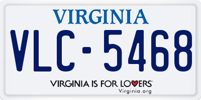 VA license plate VLC5468