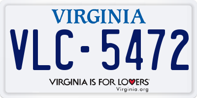 VA license plate VLC5472