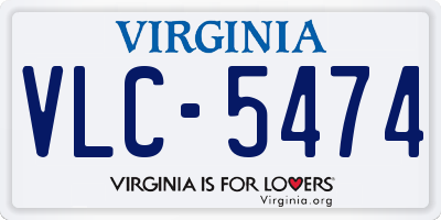 VA license plate VLC5474