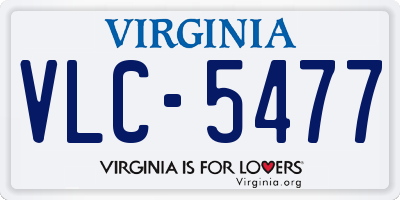 VA license plate VLC5477