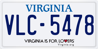 VA license plate VLC5478