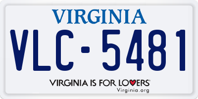 VA license plate VLC5481