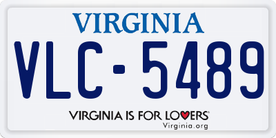 VA license plate VLC5489