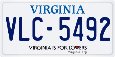 VA license plate VLC5492