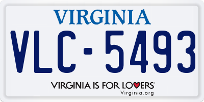 VA license plate VLC5493