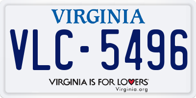 VA license plate VLC5496