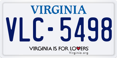 VA license plate VLC5498