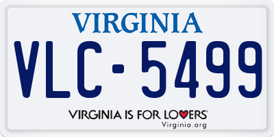 VA license plate VLC5499