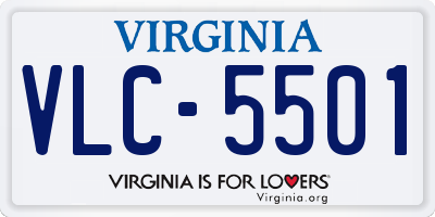 VA license plate VLC5501