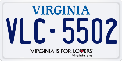 VA license plate VLC5502