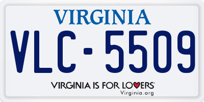 VA license plate VLC5509