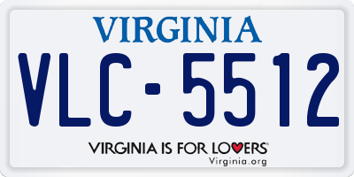 VA license plate VLC5512