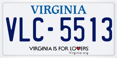 VA license plate VLC5513
