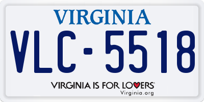 VA license plate VLC5518