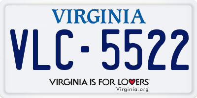 VA license plate VLC5522