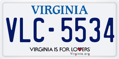 VA license plate VLC5534