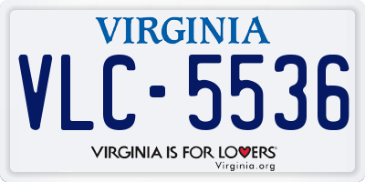VA license plate VLC5536