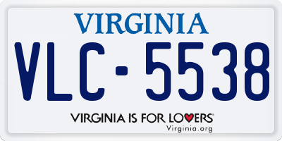 VA license plate VLC5538