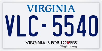 VA license plate VLC5540