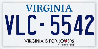 VA license plate VLC5542