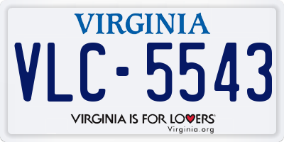 VA license plate VLC5543