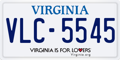 VA license plate VLC5545