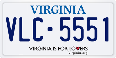 VA license plate VLC5551