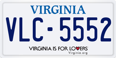 VA license plate VLC5552