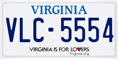 VA license plate VLC5554