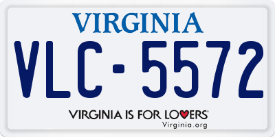 VA license plate VLC5572