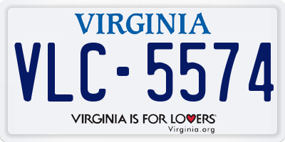 VA license plate VLC5574