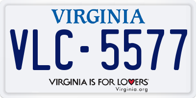 VA license plate VLC5577