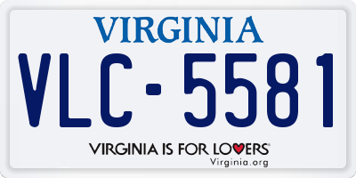 VA license plate VLC5581