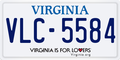 VA license plate VLC5584