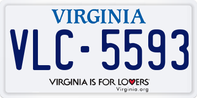 VA license plate VLC5593