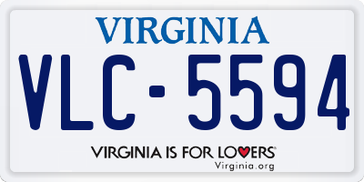 VA license plate VLC5594