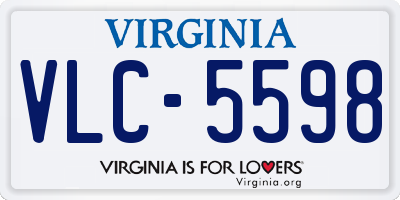 VA license plate VLC5598