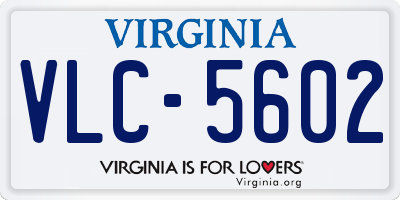 VA license plate VLC5602