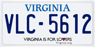 VA license plate VLC5612