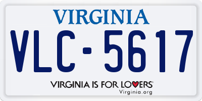 VA license plate VLC5617