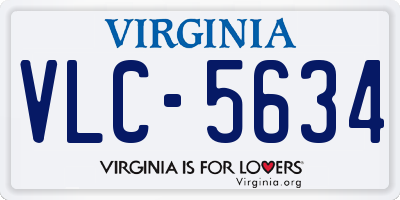VA license plate VLC5634