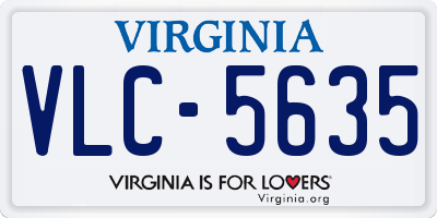 VA license plate VLC5635