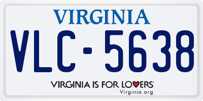 VA license plate VLC5638