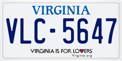 VA license plate VLC5647