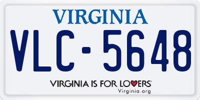 VA license plate VLC5648