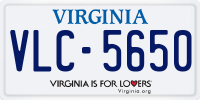VA license plate VLC5650