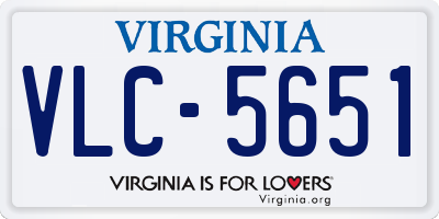 VA license plate VLC5651
