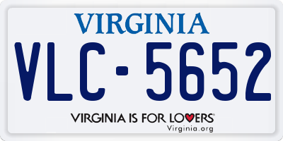 VA license plate VLC5652
