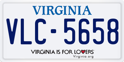VA license plate VLC5658